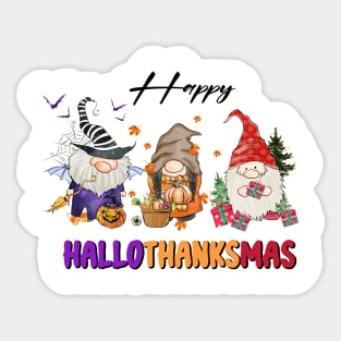 Happy Hallothanksmas - Gnome Sticker